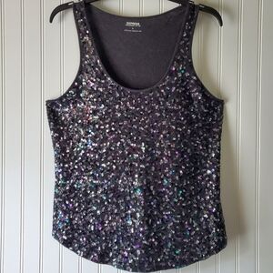 Express Sequins Sparkly Tank Top Women's Sz L